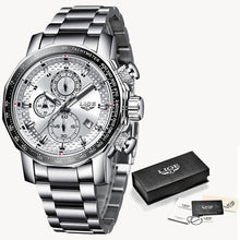Chronographe A La Mode En Acier Avec Rétroéclairage Argent