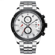 Chronographe Business De Luxe En Acier Pour Homme Argent Blanc