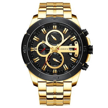 Chronographe Business De Luxe En Acier Pour Homme Noir Or