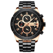 Chronographe Business De Luxe En Acier Pour Homme Rose Gold Noir