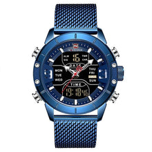 Chronographe Double-Horloge En Acier Avec Alarme Et Lumière Bleu
