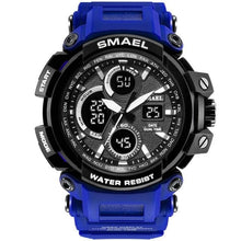 Chronographe Double-Horloge Militaire En Silicone Pour Homme Bleu