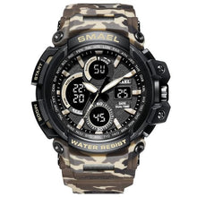 Chronographe Double-Horloge Militaire En Silicone Pour Homme Camouflage Khaki