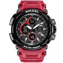Chronographe Double-Horloge Militaire En Silicone Pour Homme Rouge