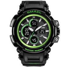Chronographe Double-Horloge Militaire En Silicone Pour Homme Vert