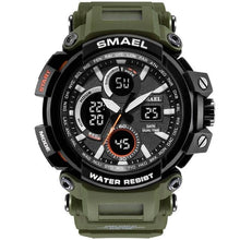 Chronographe Double-Horloge Militaire En Silicone Pour Homme Vert