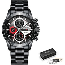 Chronographe En Acier Inoxydable Avec Rétroéclairage Noir