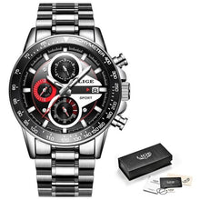 Chronographe En Acier Inoxydable Avec Rétroéclairage Rouge