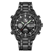 Chronographe En Acier Pour Homme Avec Alarme Et Lumière Noir