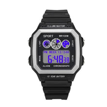 Chronographe Led Sport Etanche Vintage Pour Homme Blanc