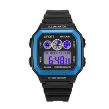 Chronographe Led Sport Etanche Vintage Pour Homme Bleu Ciel