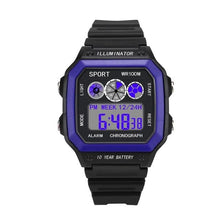 Chronographe Led Sport Etanche Vintage Pour Homme Bleu