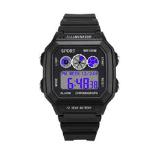 Chronographe Led Sport Etanche Vintage Pour Homme Noir