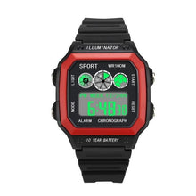 Chronographe Led Sport Etanche Vintage Pour Homme Rouge