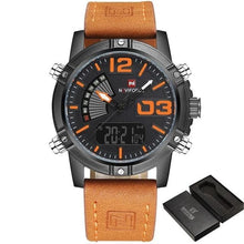 Chronographe Militaire Décontracté Pour Homme Orange Noir