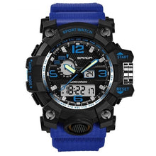 Chronographe Militaire Double-Horloge Bleu