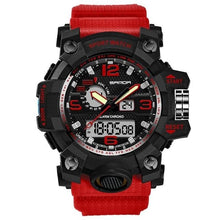 Chronographe Militaire Double-Horloge Rouge