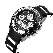 Chronographe Militaire Sport En Caoutchouc Noir