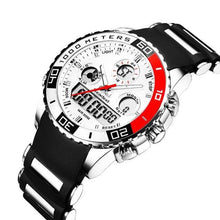 Chronographe Militaire Sport En Caoutchouc Rouge