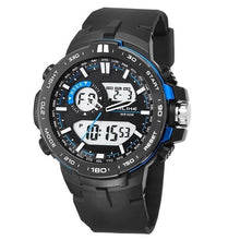 Chronographe Sport Militaire Double-Horloge Bleu