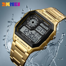 Double Horloge Numérique En Acier Pour Homme