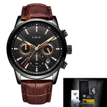 Montre A Mouvement Quartz En Cuir Pour Homme Noir