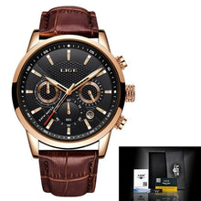 Montre A Mouvement Quartz En Cuir Pour Homme Or Noir