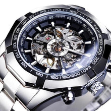 Montre Avec Mécanisme Profond En Acier Argent Noir