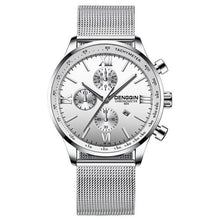 Montre Chronographe Homme En Maille Dacier Argent Blanc