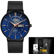 Montre En Maille Dacier Pour Homme Bleu Noir