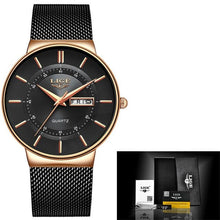 Montre En Maille Dacier Pour Homme Noir Rose Gold