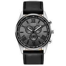 Montre Homme A La Mode En Cuir Avec Calendrier Noir