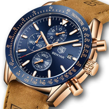 Montre Homme Chronographe En Cuir Brut