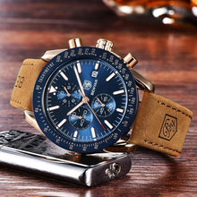 Montre Homme Chronographe En Cuir Brut