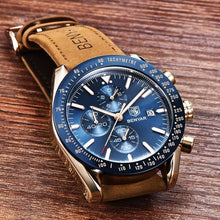 Montre Homme Chronographe En Cuir Brut