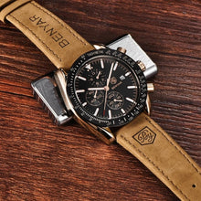 Montre Homme Chronographe En Cuir Brut