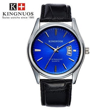 Montre Homme De Luxe En Acier Ou Cuir Bleu