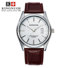 Montre Homme De Luxe En Acier Ou Cuir Marron Blanc