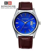 Montre Homme De Luxe En Acier Ou Cuir Marron Bleu