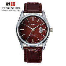 Montre Homme De Luxe En Acier Ou Cuir Marron Rouge