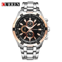 Montre Homme En Acier Grand Cadran Argent Or Noir