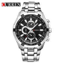 Montre Homme En Acier Grand Cadran Noir Argent