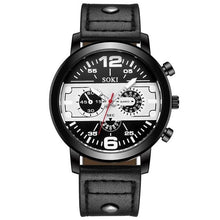 Montre Homme En Cuir Boutonné Et Cousu A