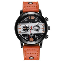 Montre Homme En Cuir Boutonné Et Cousu D