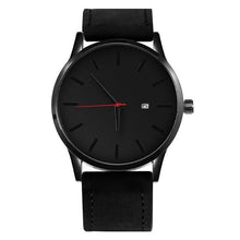 Montre Homme En Cuir Calendrier Noir