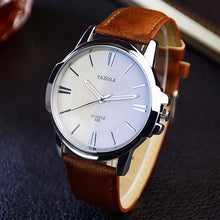 Montre Homme Entreprise Luxe Slim Avec Verre Bleu Marron Blanc