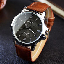 Montre Homme Entreprise Luxe Slim Avec Verre Bleu Marron Noir