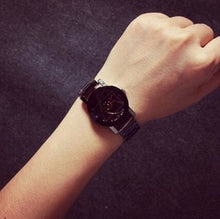 Montre Homme Et Femme Maille Dengrenages Minimal Noir Pour