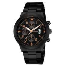 Montre Homme Luxe Dateur Quartz Noir Orange