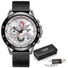 Montre Homme Luxe Décontracté Chronographe Etanche Blanc Argent